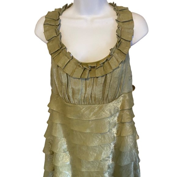New Directions green ruffle lined size 16 dress - Picture 5 of 7
